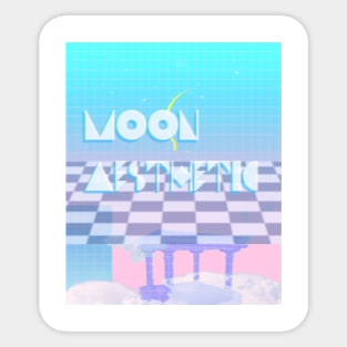 Vaporwave Design Moon Aesthetic Sticker